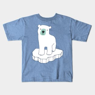 Cute Polar Bear floating on an iceberg - by Cecca Designs Kids T-Shirt